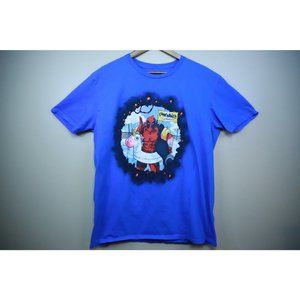Marvel Dead Pool Shirt Men's Size XL Blue Graphic Short Sleeve Casual X-Man